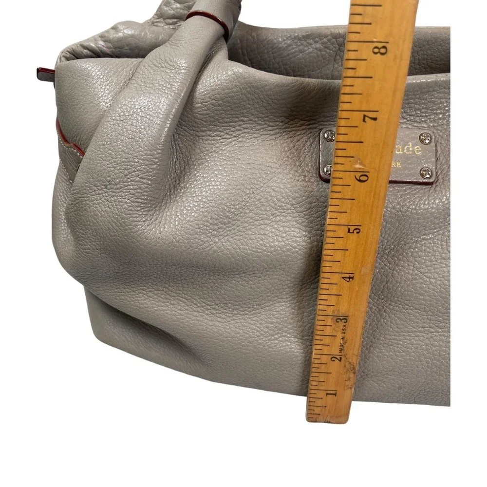 Kate Spade Berkshire Road Stevie Satchel Gray Pebble Leather Shoulder Bag - Picture 10 of 12